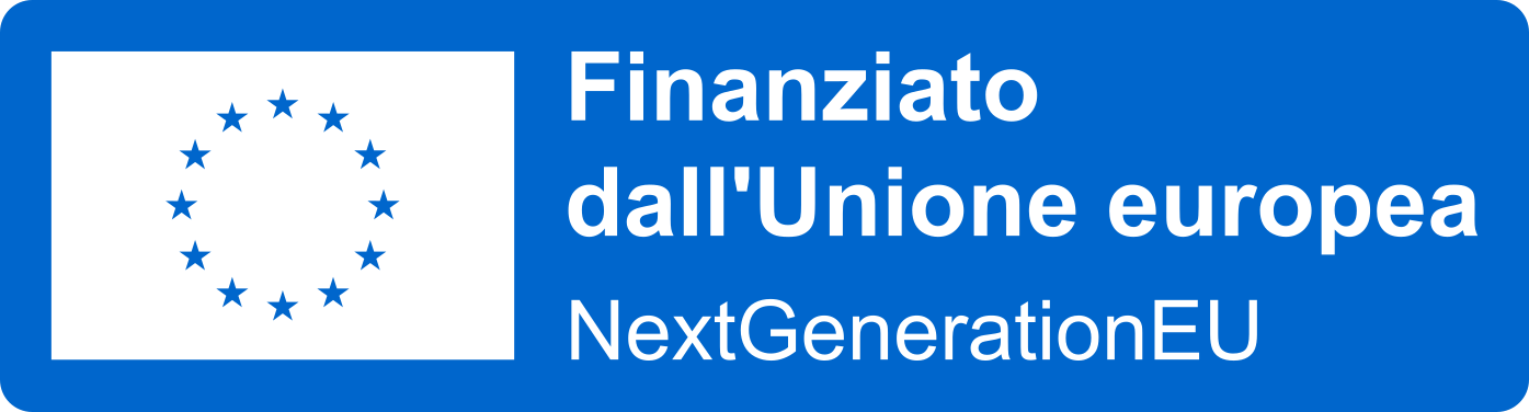 Bandiera dell'Unione Europea con testo "Finanziato dall'Unione Europea NextGenerationEU"